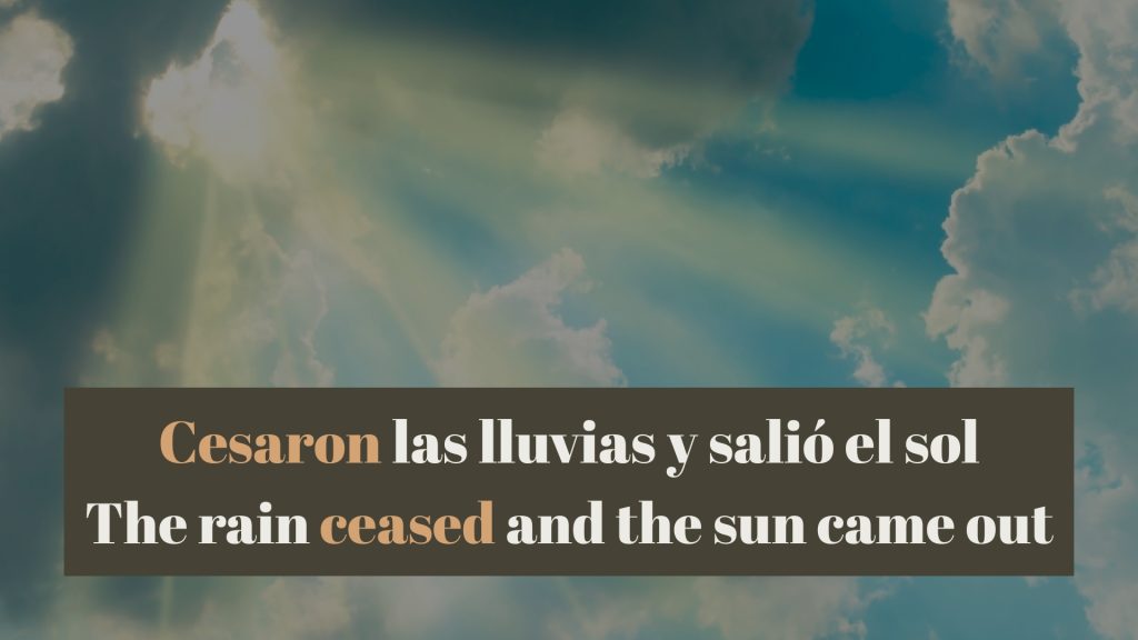 The rain ceased and the sun came out